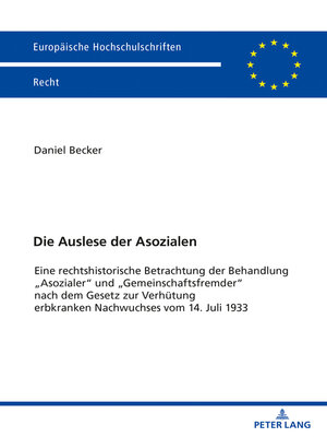 cover image of Die Auslese der Asozialen